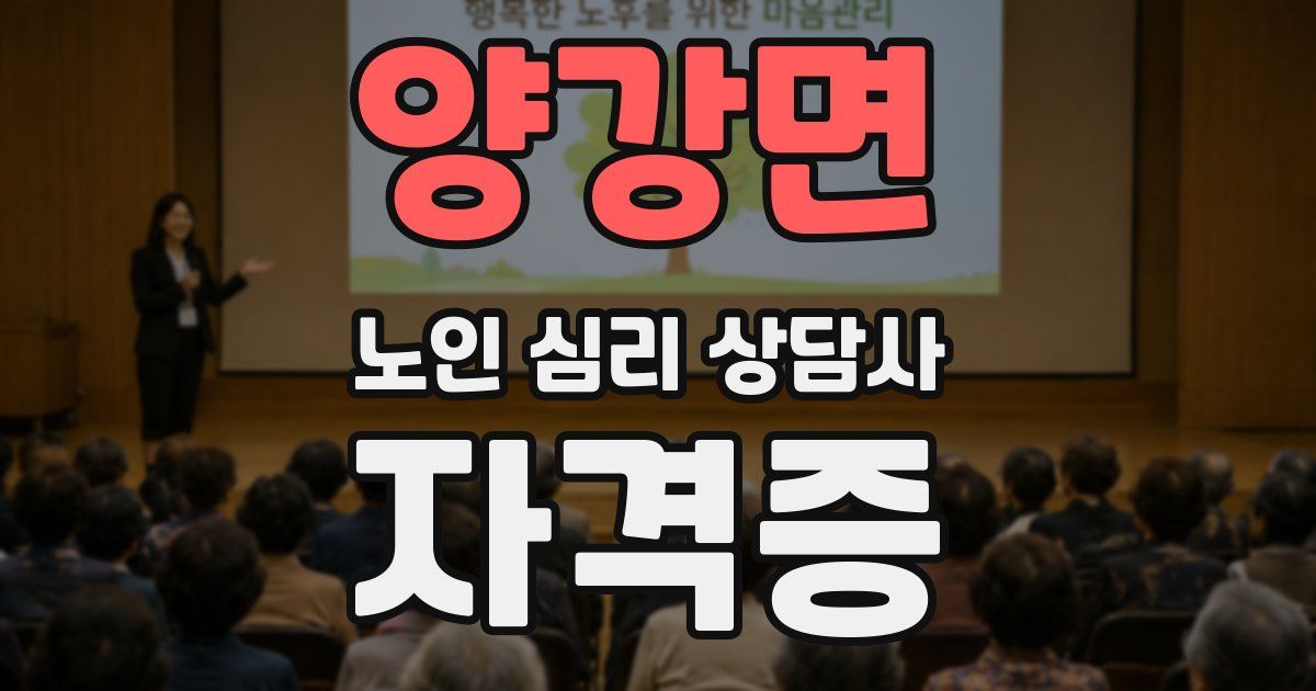 양강면 노인 심리 상담사 자격증