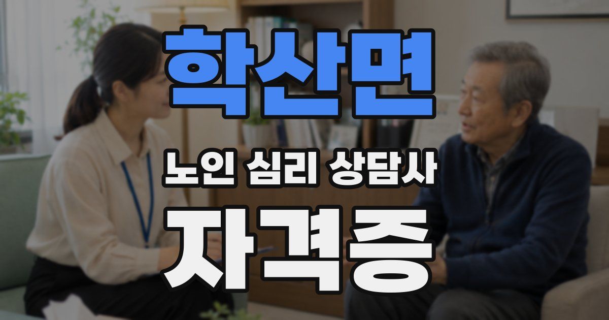 학산면 노인 심리 상담사 자격증