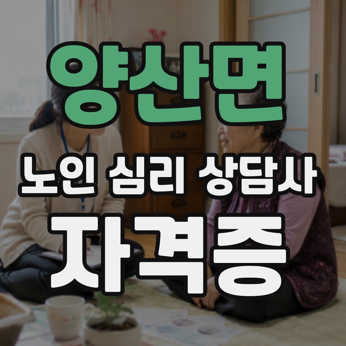 양산면 노인 심리 상담사 자격증