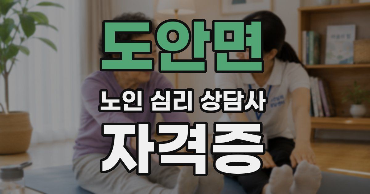 도안면 노인 심리 상담사 자격증