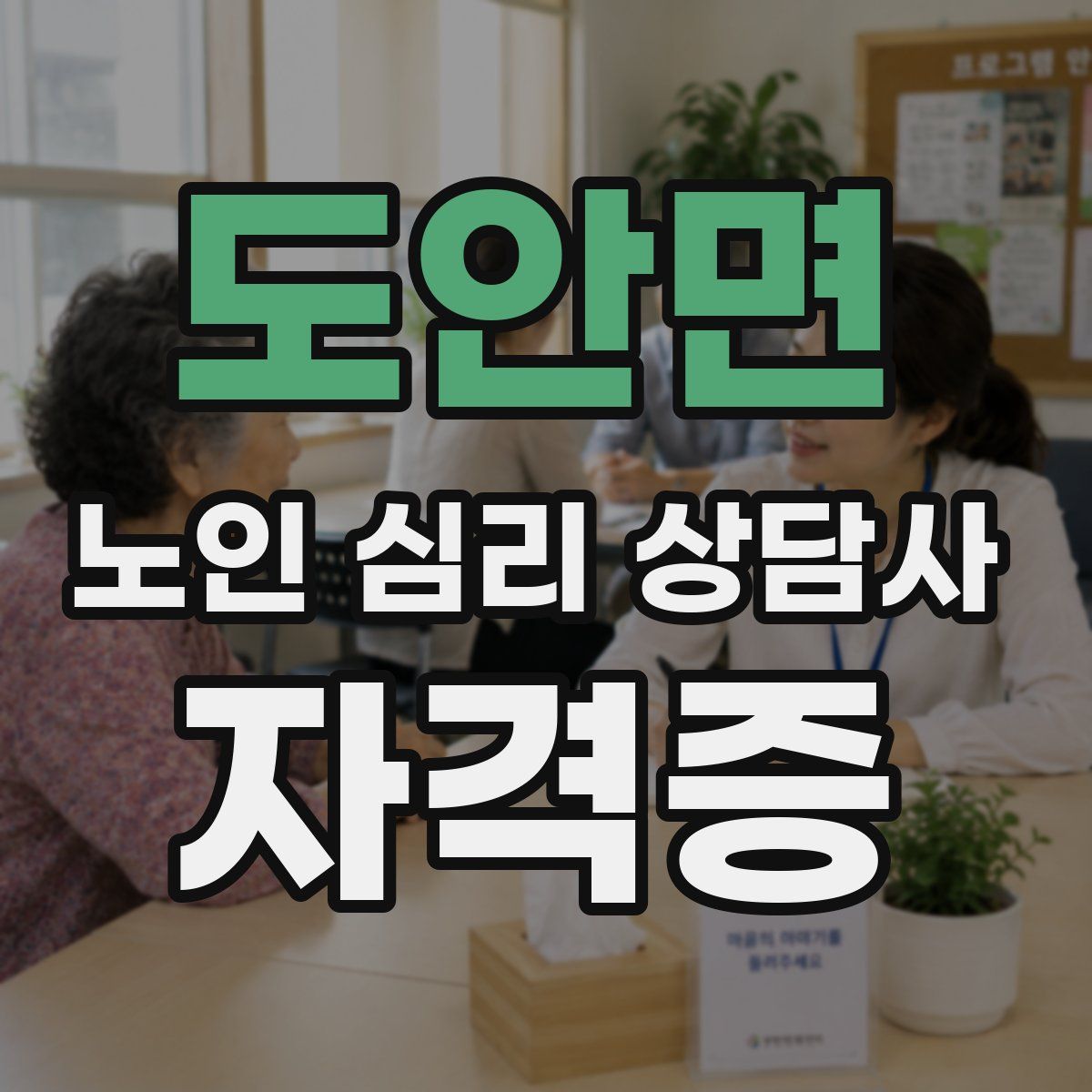 도안면 노인 심리 상담사 자격증
