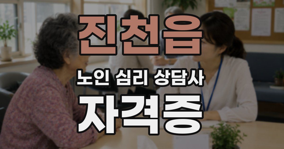 진천읍 노인 심리 상담사 자격증