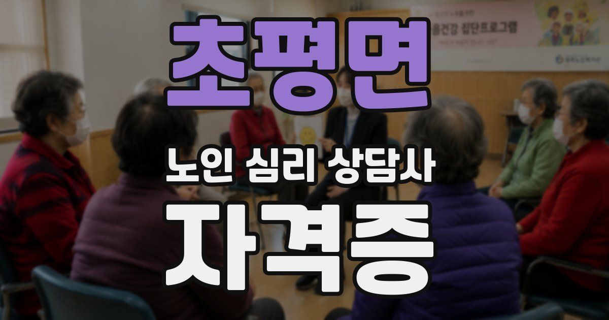 초평면 노인 심리 상담사 자격증