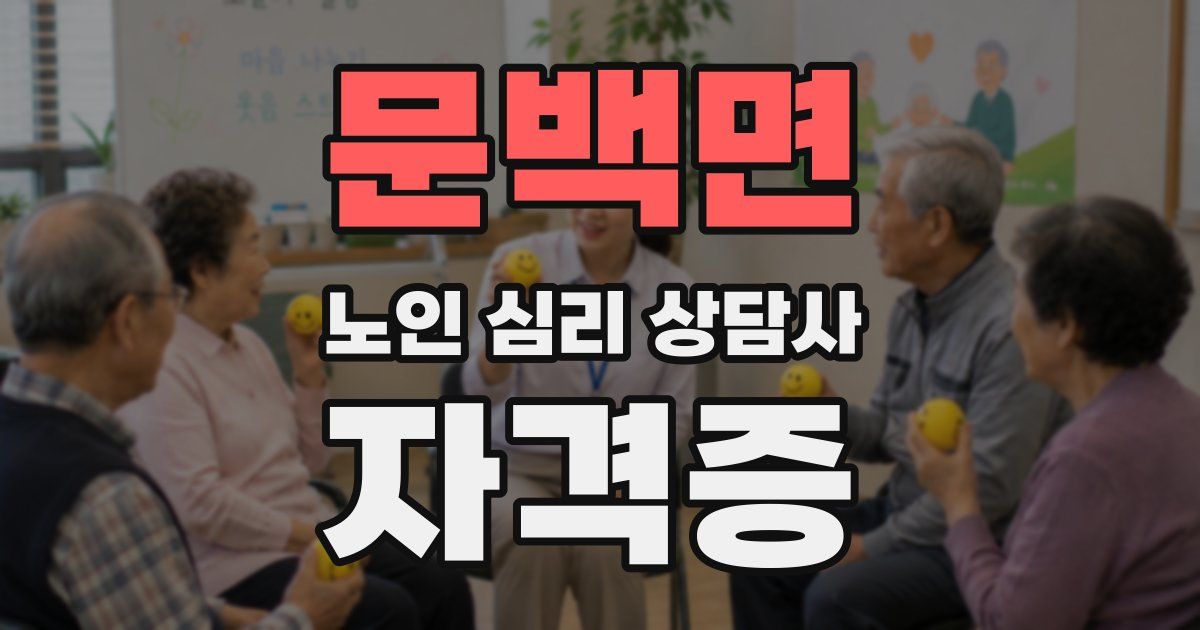 문백면 노인 심리 상담사 자격증
