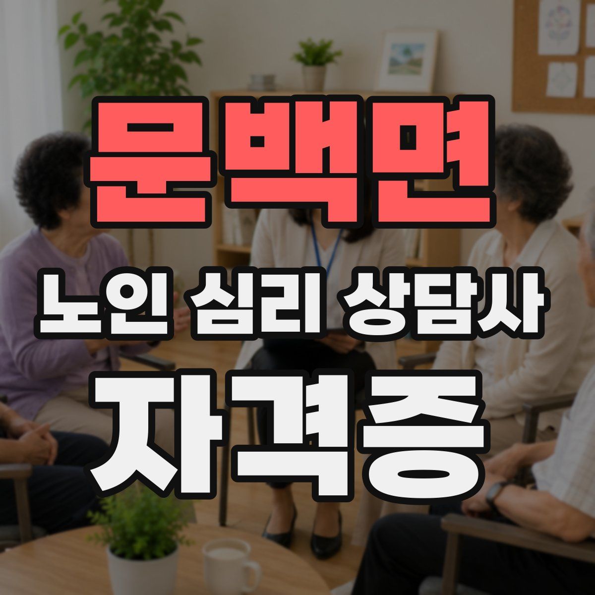 문백면 노인 심리 상담사 자격증