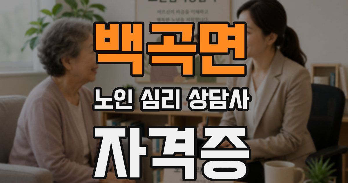 백곡면 노인 심리 상담사 자격증