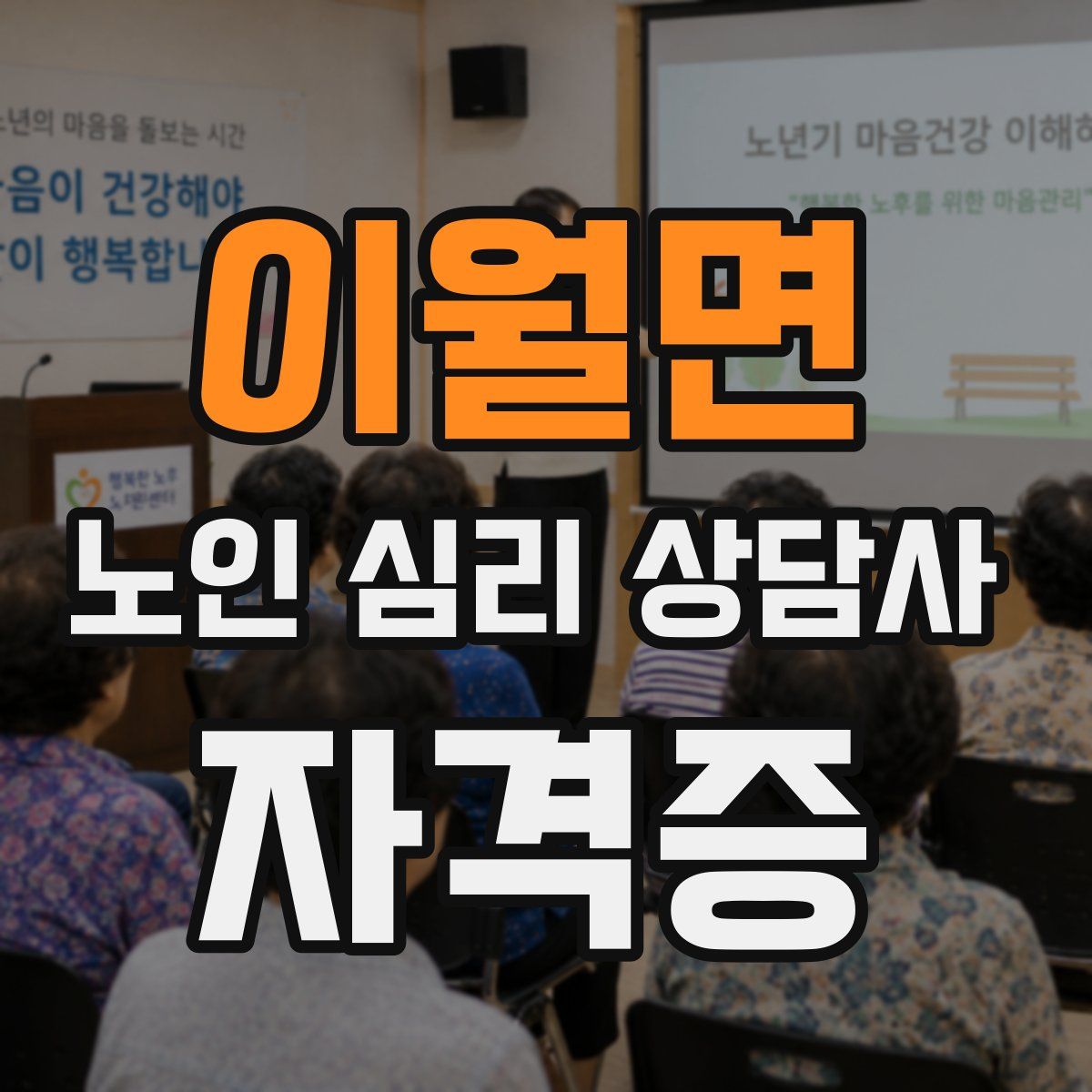 이월면 노인 심리 상담사 자격증
