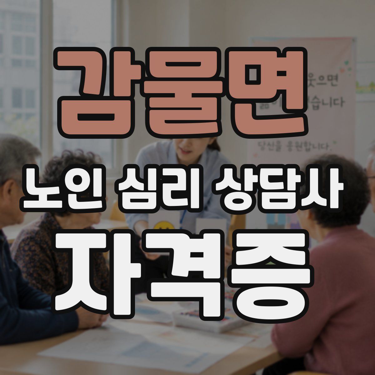 감물면 노인 심리 상담사 자격증