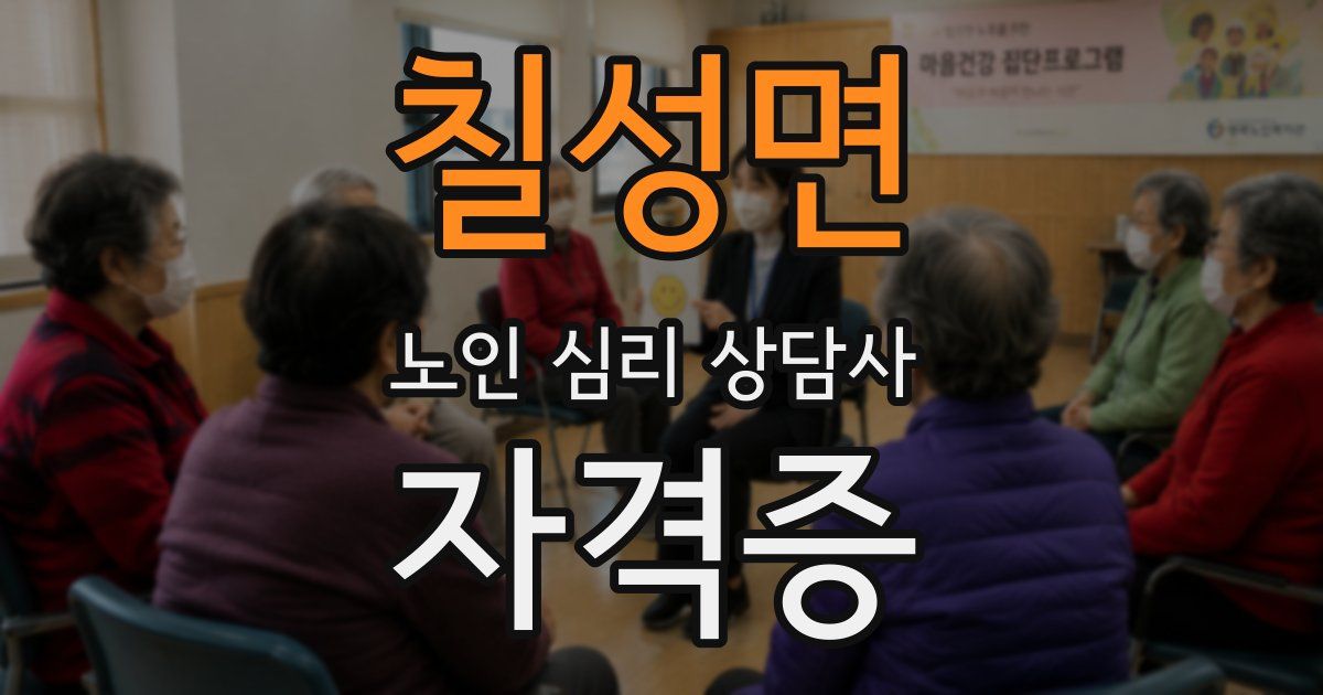 칠성면 노인 심리 상담사 자격증