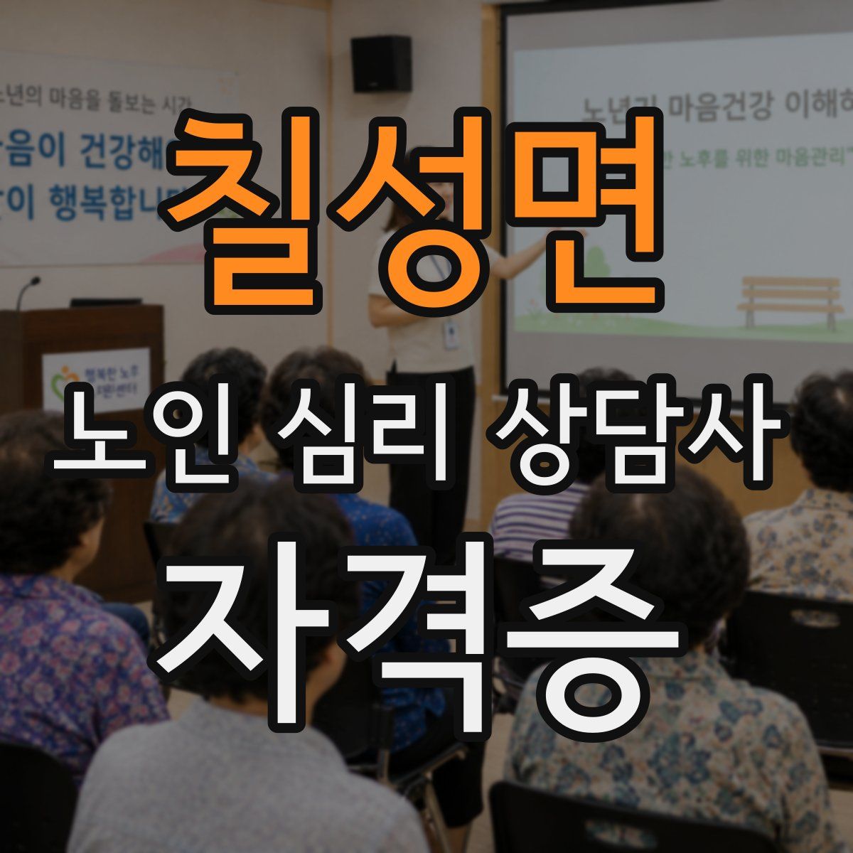 칠성면 노인 심리 상담사 자격증