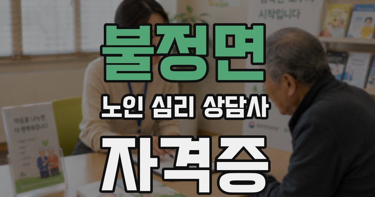 불정면 노인 심리 상담사 자격증
