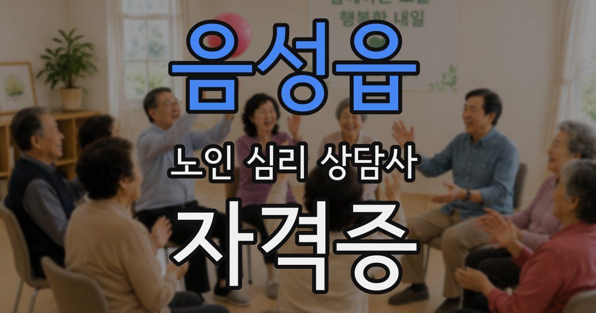 음성읍 노인 심리 상담사 자격증