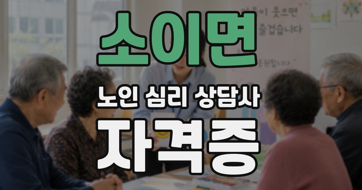소이면 노인 심리 상담사 자격증