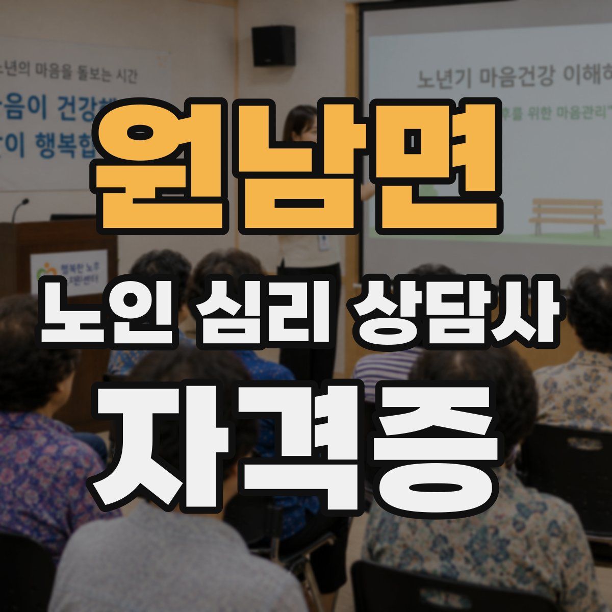 원남면 노인 심리 상담사 자격증