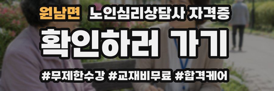 원남면 노인 심리 상담사 자격증