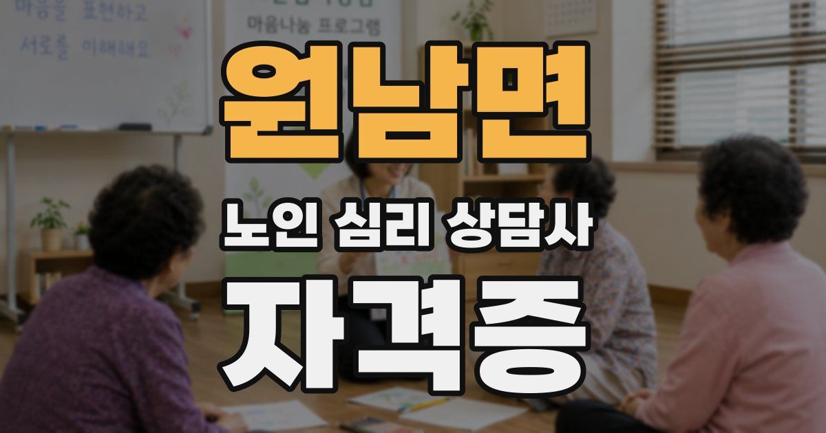 원남면 노인 심리 상담사 자격증