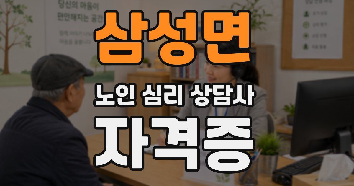 삼성면 노인 심리 상담사 자격증