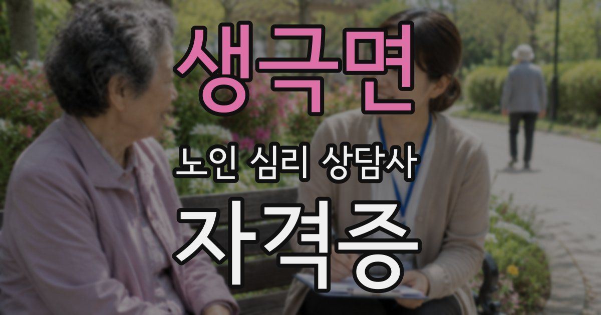 생극면 노인 심리 상담사 자격증