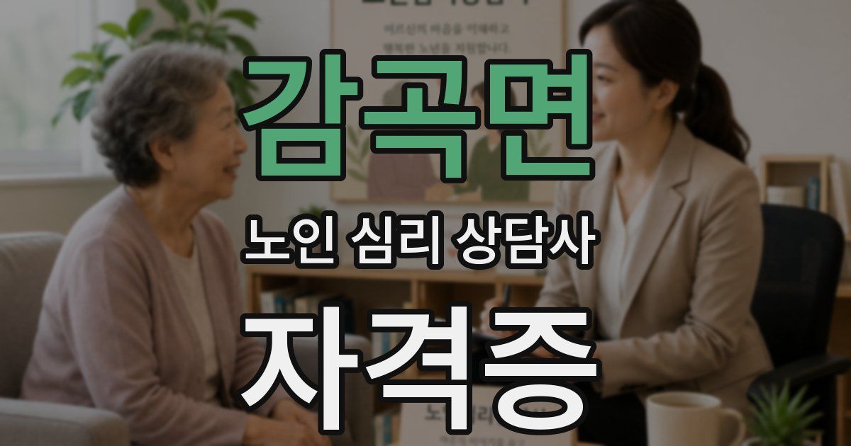 감곡면 노인 심리 상담사 자격증