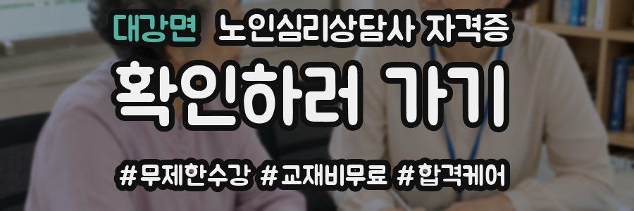 대강면 노인 심리 상담사 자격증