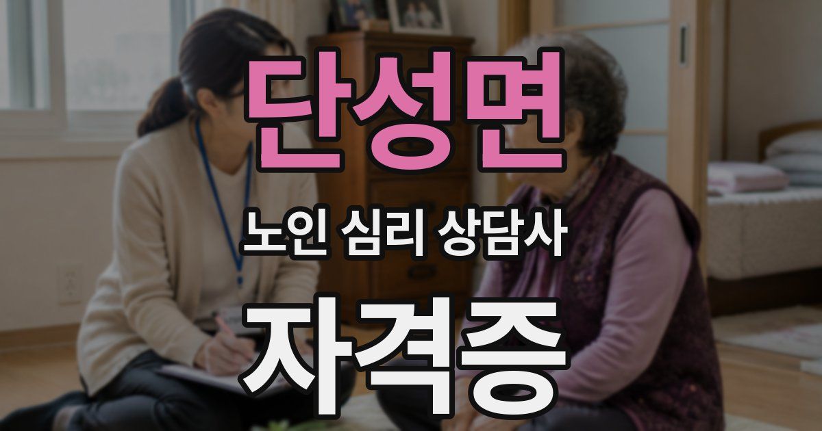 단성면 노인 심리 상담사 자격증