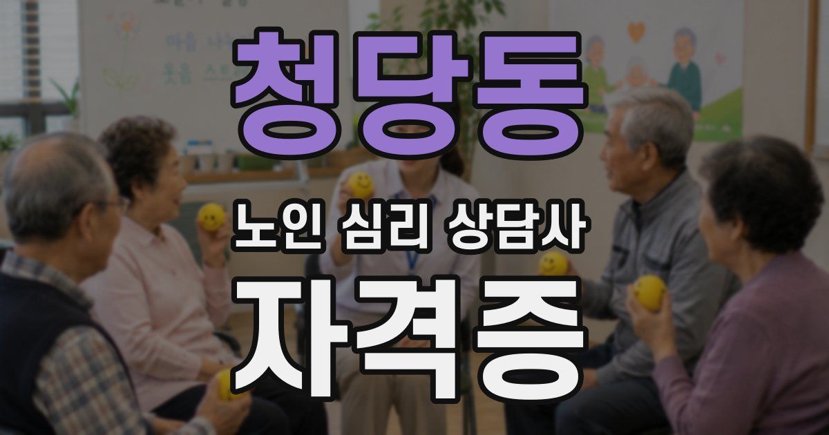 청당동 노인 심리 상담사 자격증