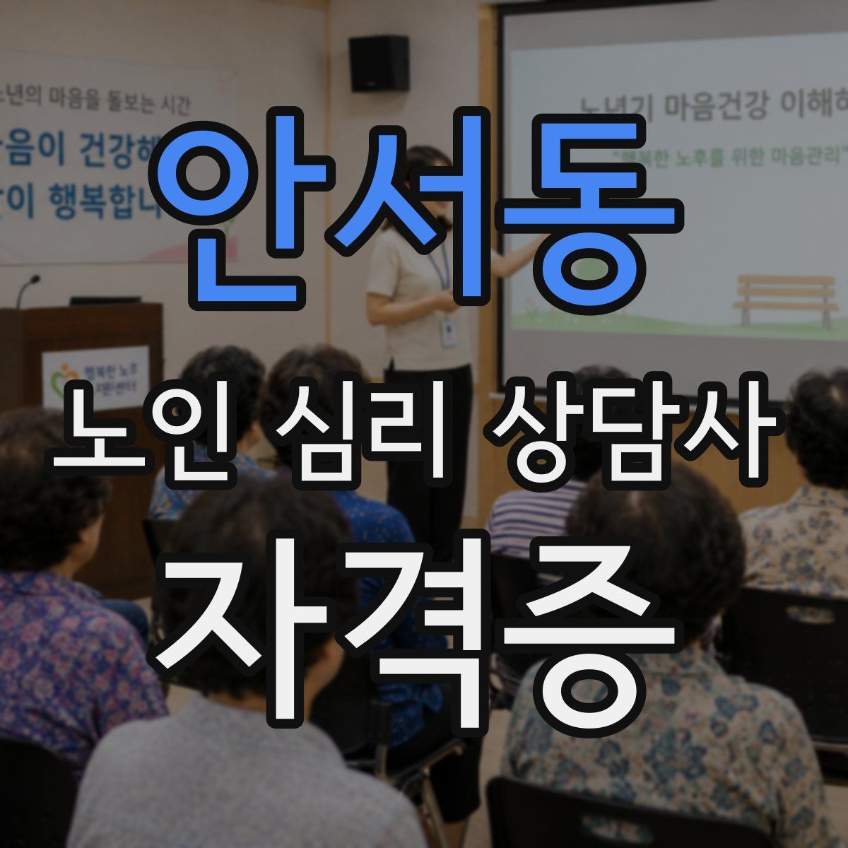 안서동 노인 심리 상담사 자격증
