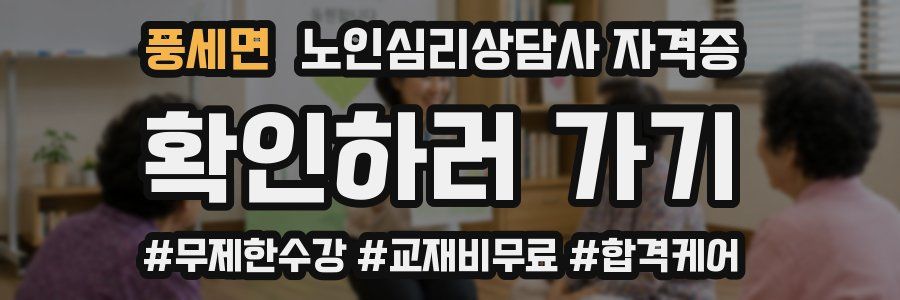 풍세면 노인 심리 상담사 자격증