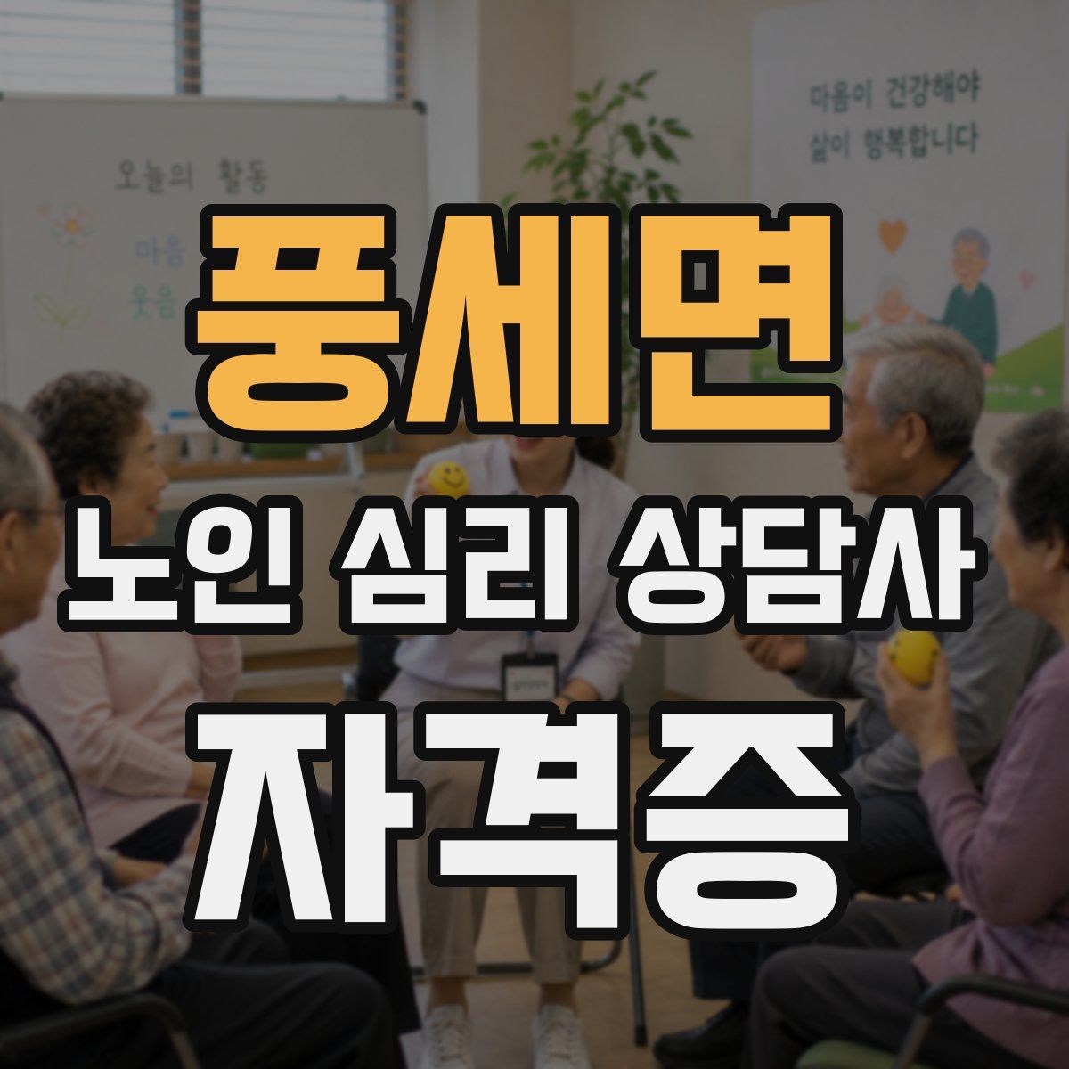 풍세면 노인 심리 상담사 자격증