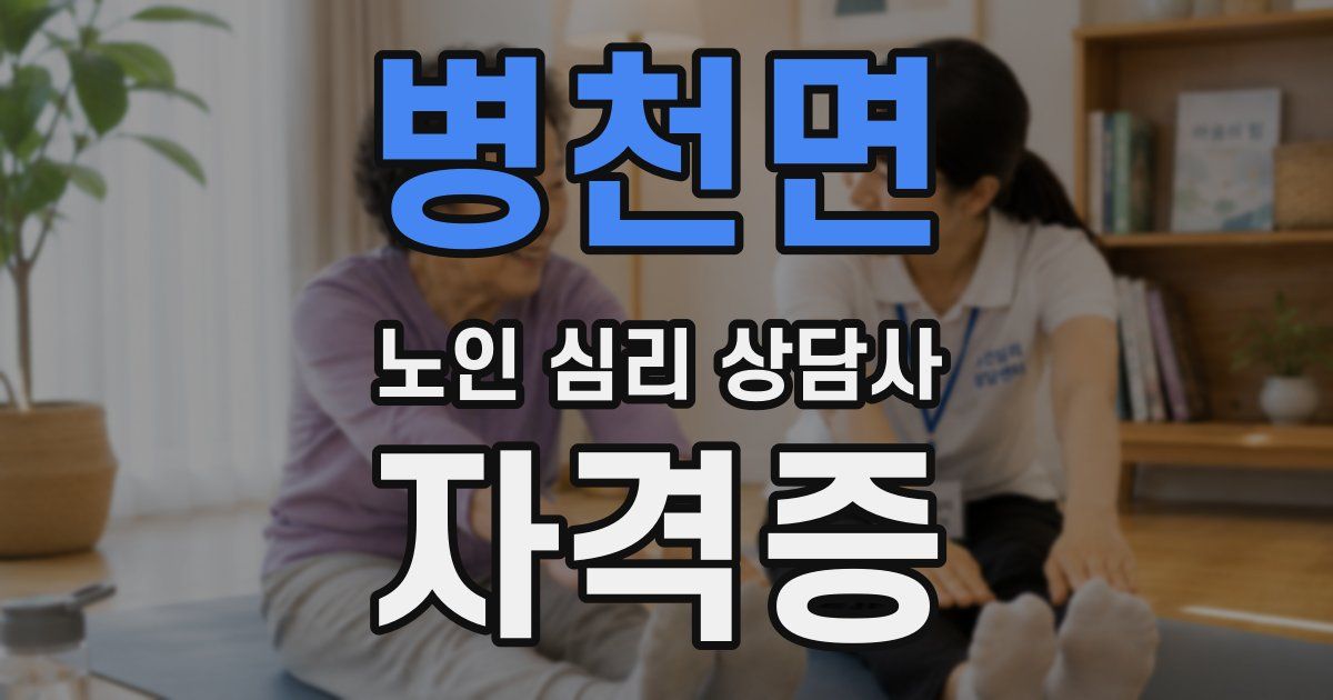 병천면 노인 심리 상담사 자격증