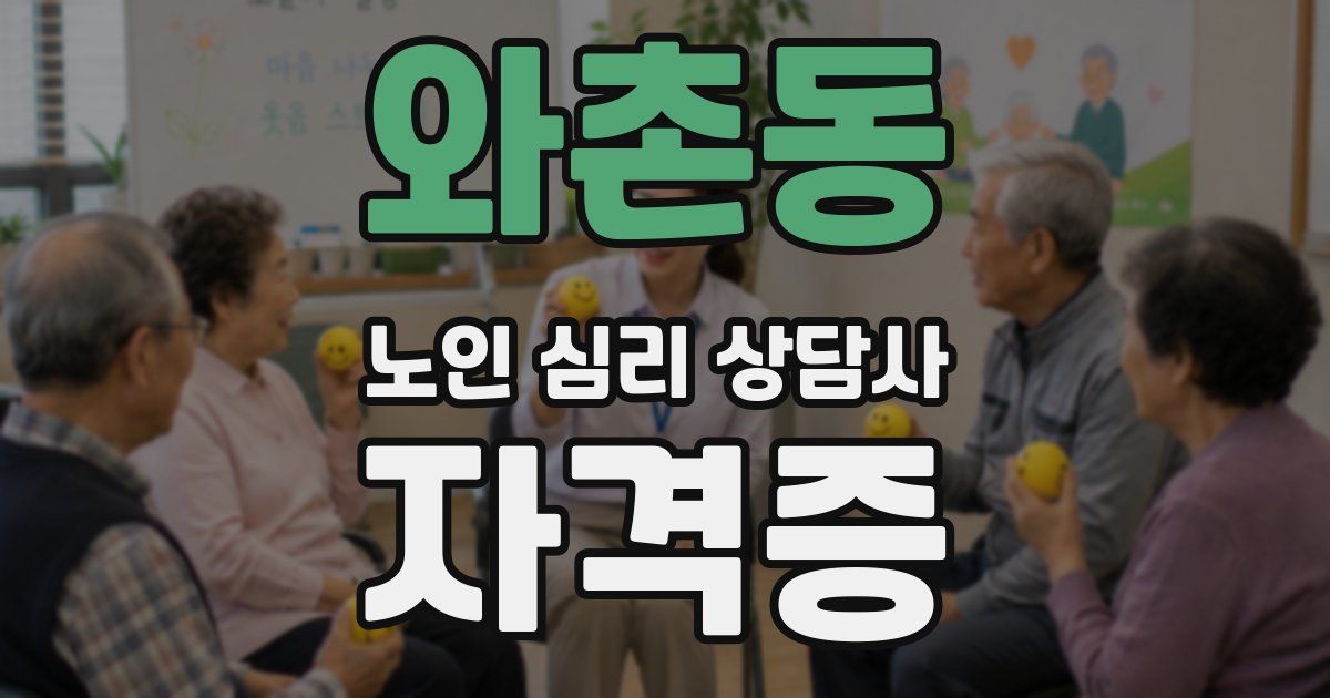 와촌동 노인 심리 상담사 자격증