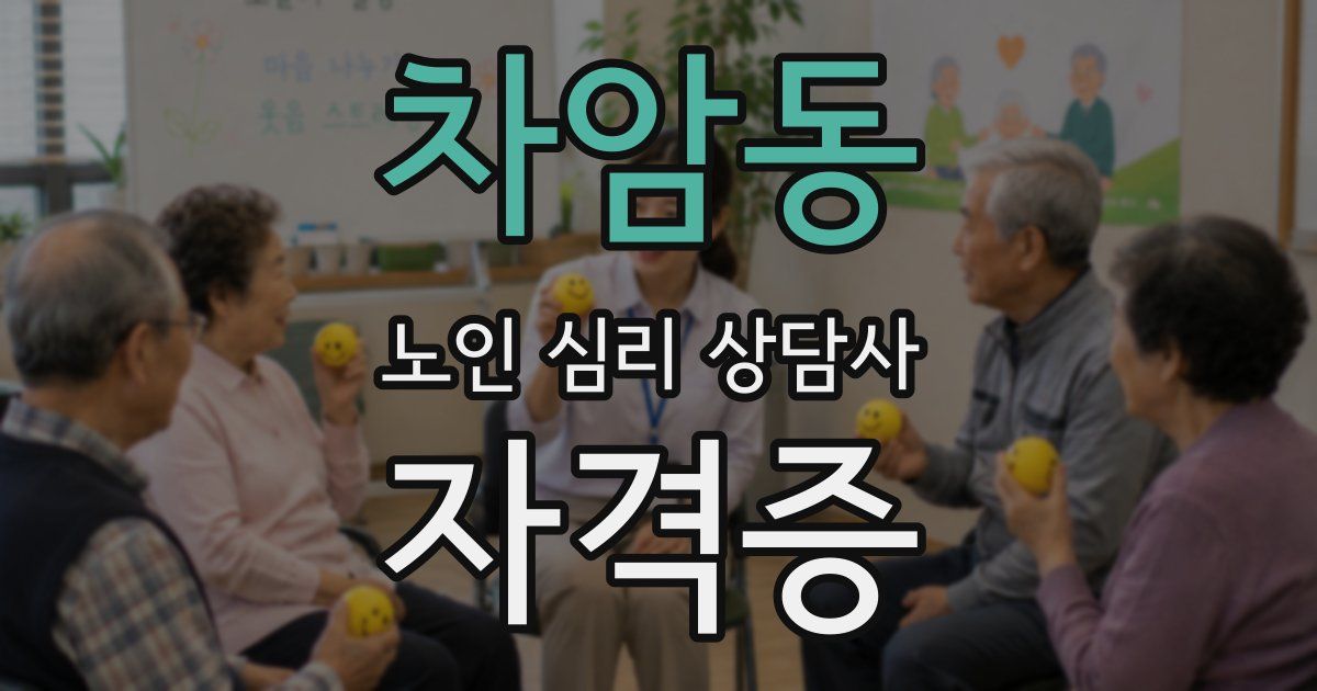 차암동 노인 심리 상담사 자격증