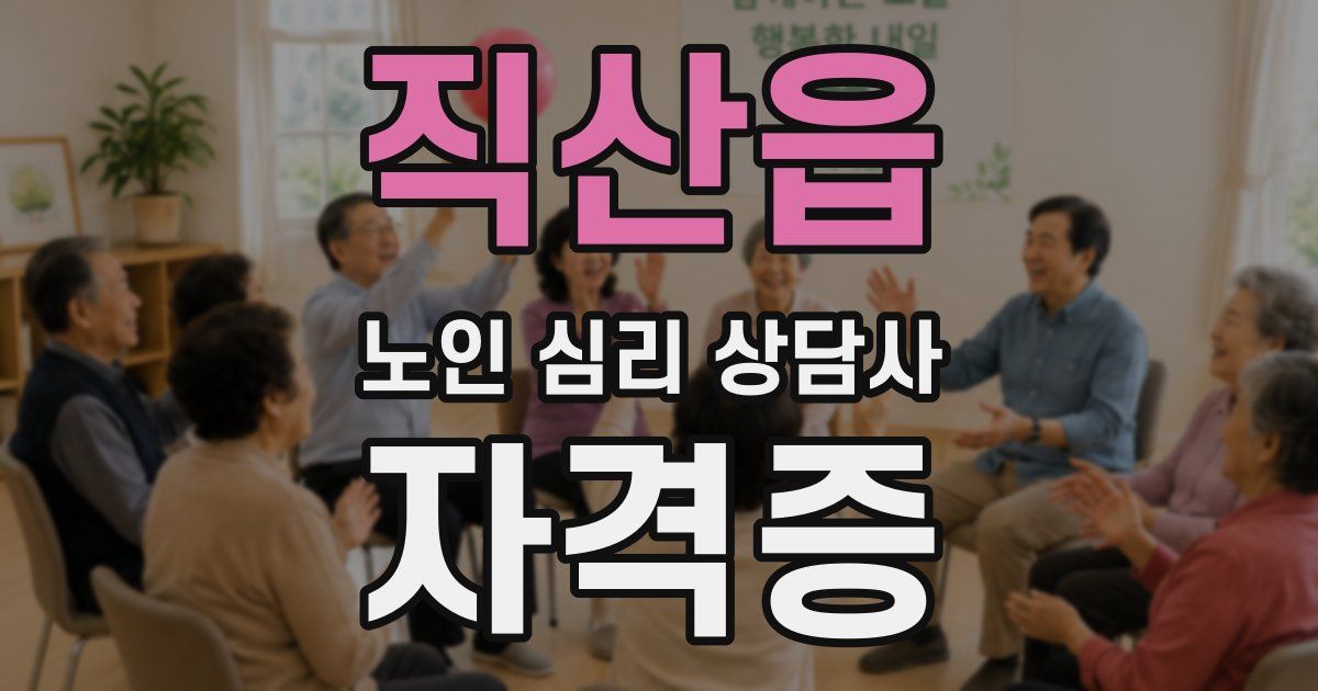 직산읍 노인 심리 상담사 자격증