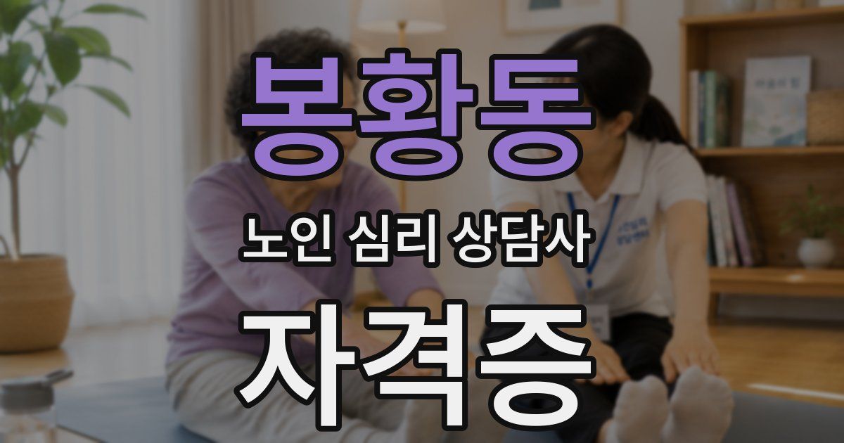 봉황동 노인 심리 상담사 자격증