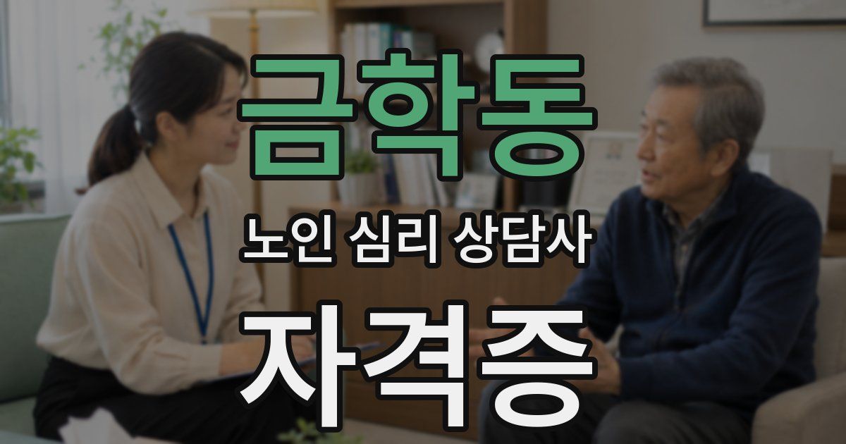 금학동 노인 심리 상담사 자격증