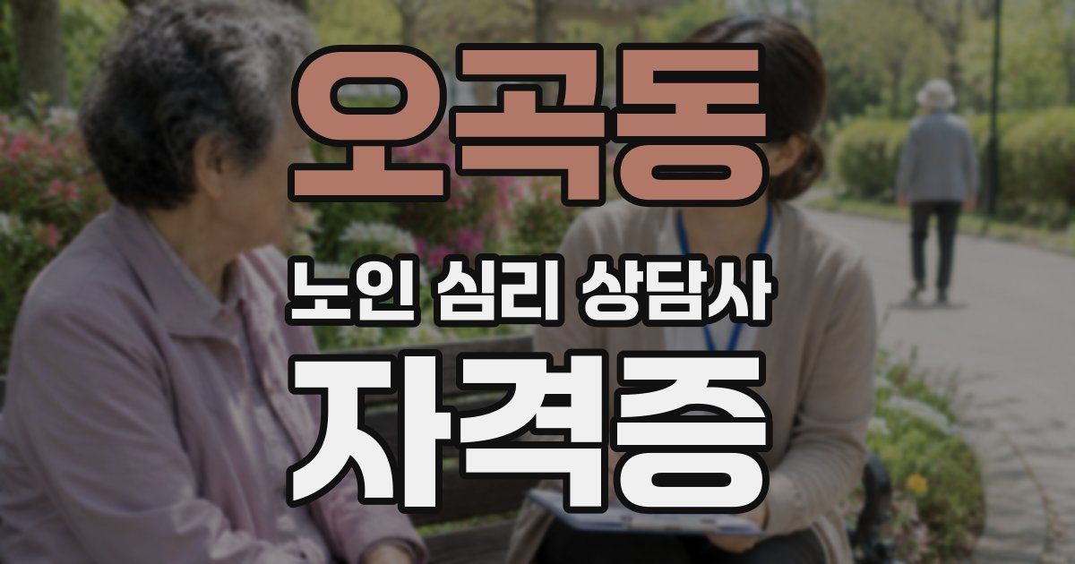오곡동 노인 심리 상담사 자격증