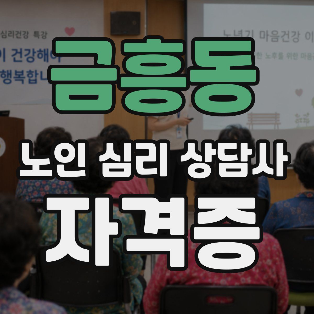금흥동 노인 심리 상담사 자격증