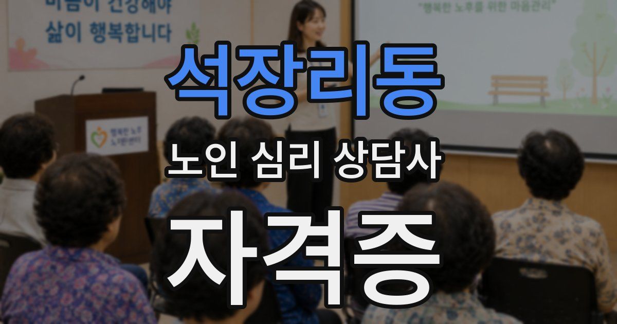 석장리동 노인 심리 상담사 자격증