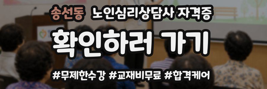 송선동 노인 심리 상담사 자격증