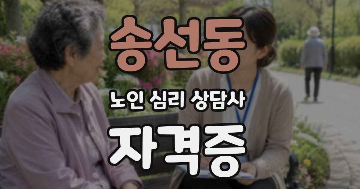 송선동 노인 심리 상담사 자격증