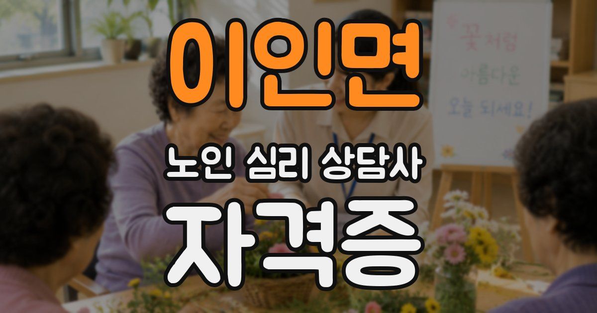 이인면 노인 심리 상담사 자격증