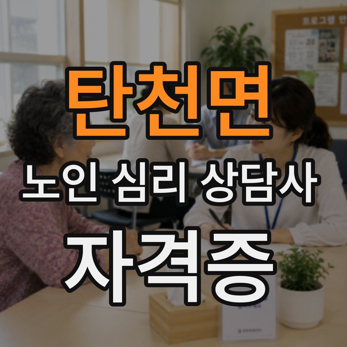 탄천면 노인 심리 상담사 자격증