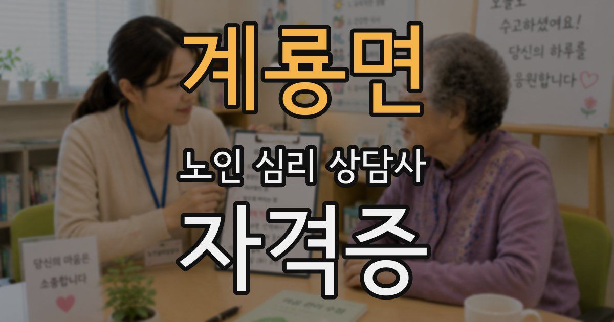 계룡면 노인 심리 상담사 자격증