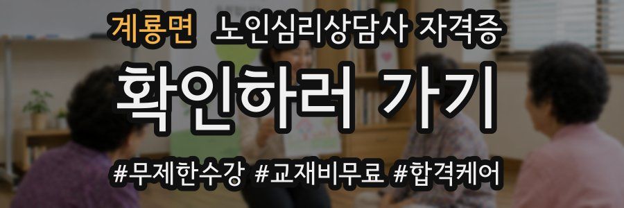 계룡면 노인 심리 상담사 자격증