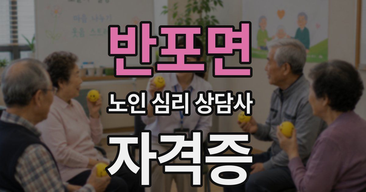 반포면 노인 심리 상담사 자격증