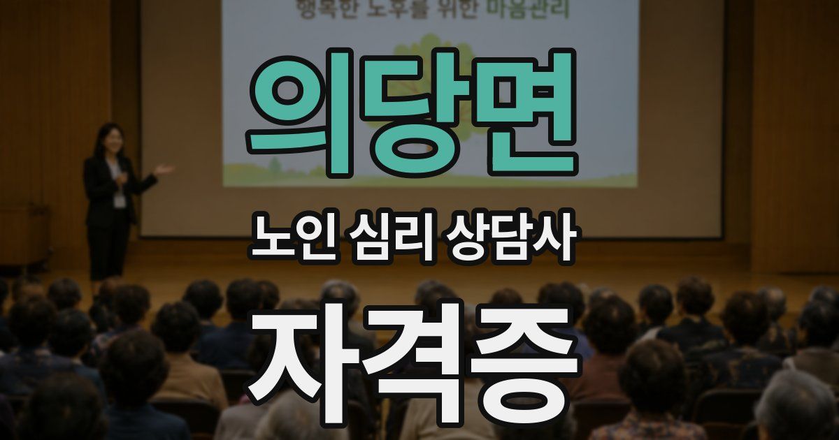 의당면 노인 심리 상담사 자격증