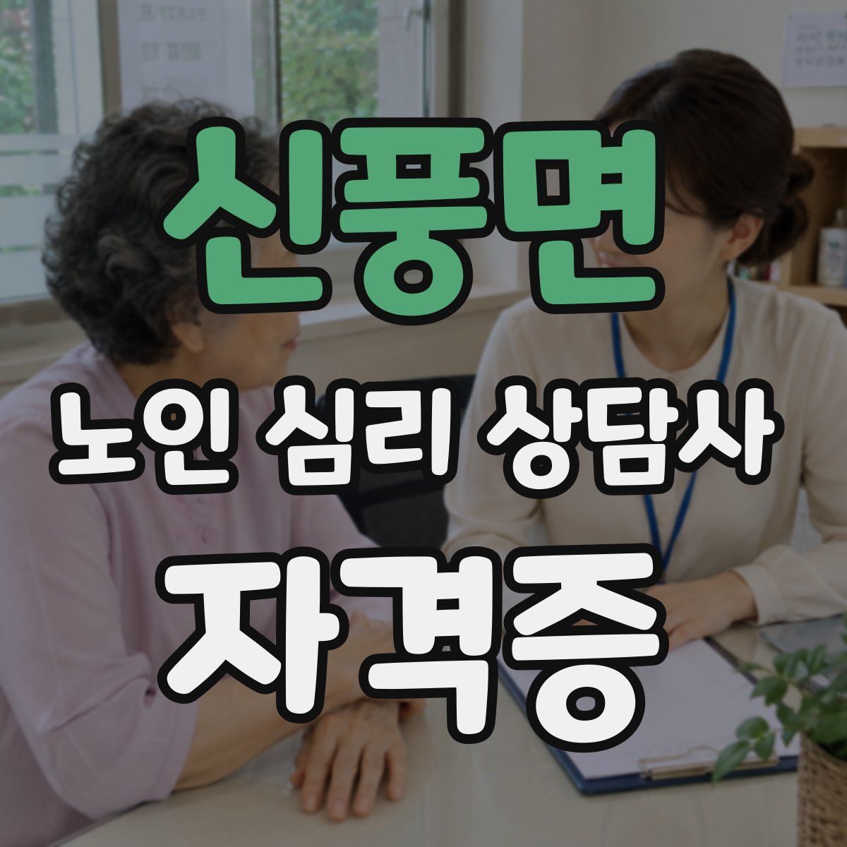 신풍면 노인 심리 상담사 자격증