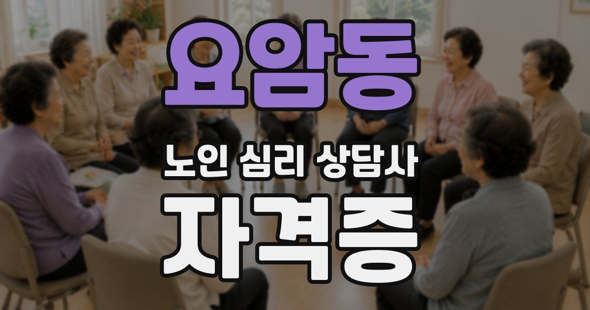 요암동 노인 심리 상담사 자격증