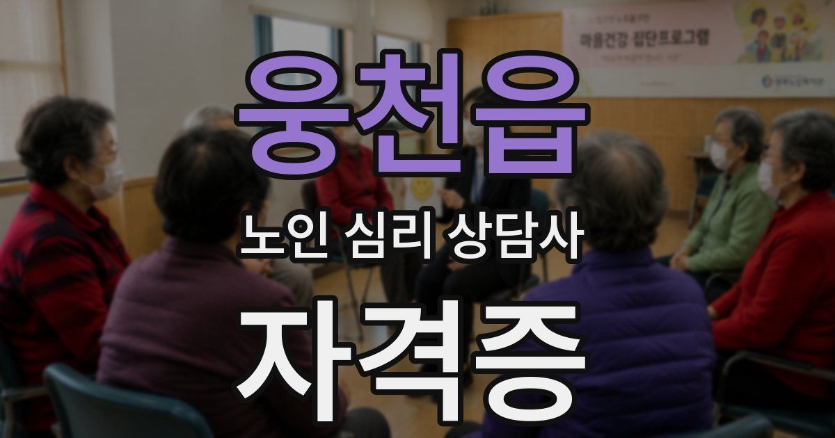 웅천읍 노인 심리 상담사 자격증