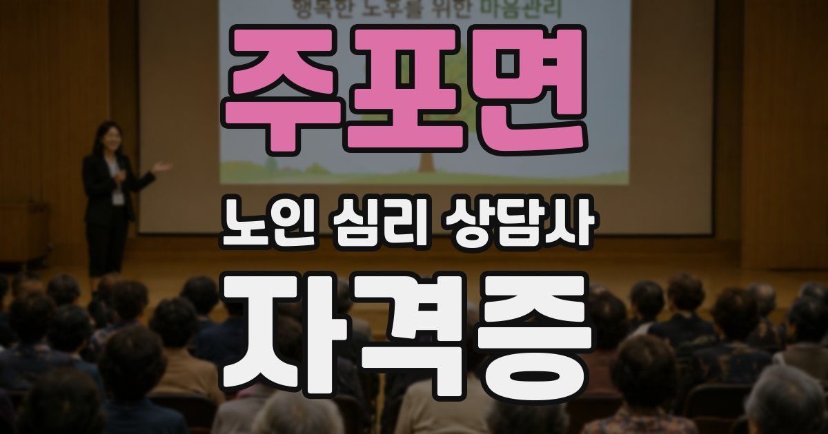 주포면 노인 심리 상담사 자격증